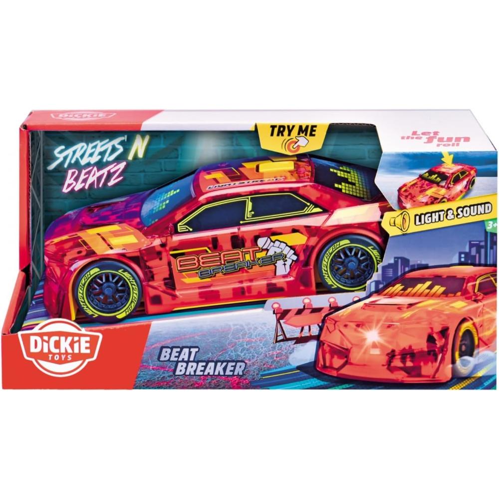 Dickie - BEAT BREAKER TOY CAR with Light Change & Music - Ages 3+ Years