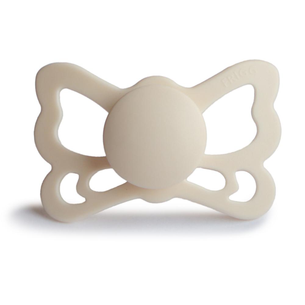 Frigg - Butterfly Anatomical Silicone Pacifier Size 2 - Cream (Pack of 1)