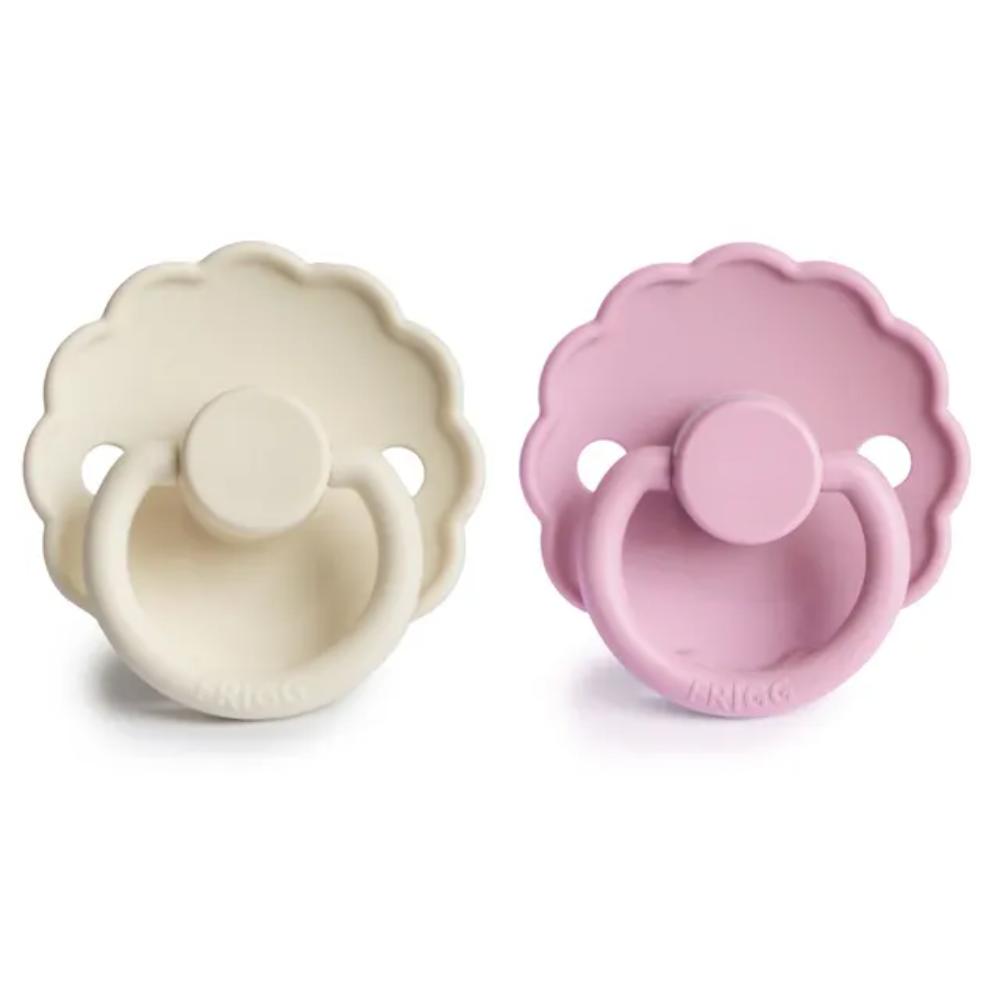 Frigg - Daisy Silicone Baby Pacifier Size 1 - Cream/Lupine (Pack of 2)