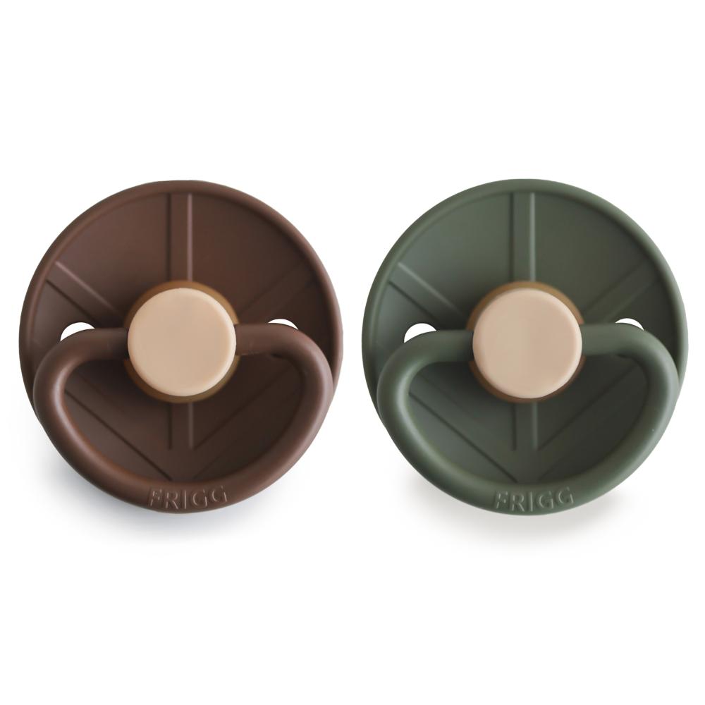 Frigg - Little Viking Latex Baby Pacifier Size 2 - Cocoa/Olive (Pack of 2)