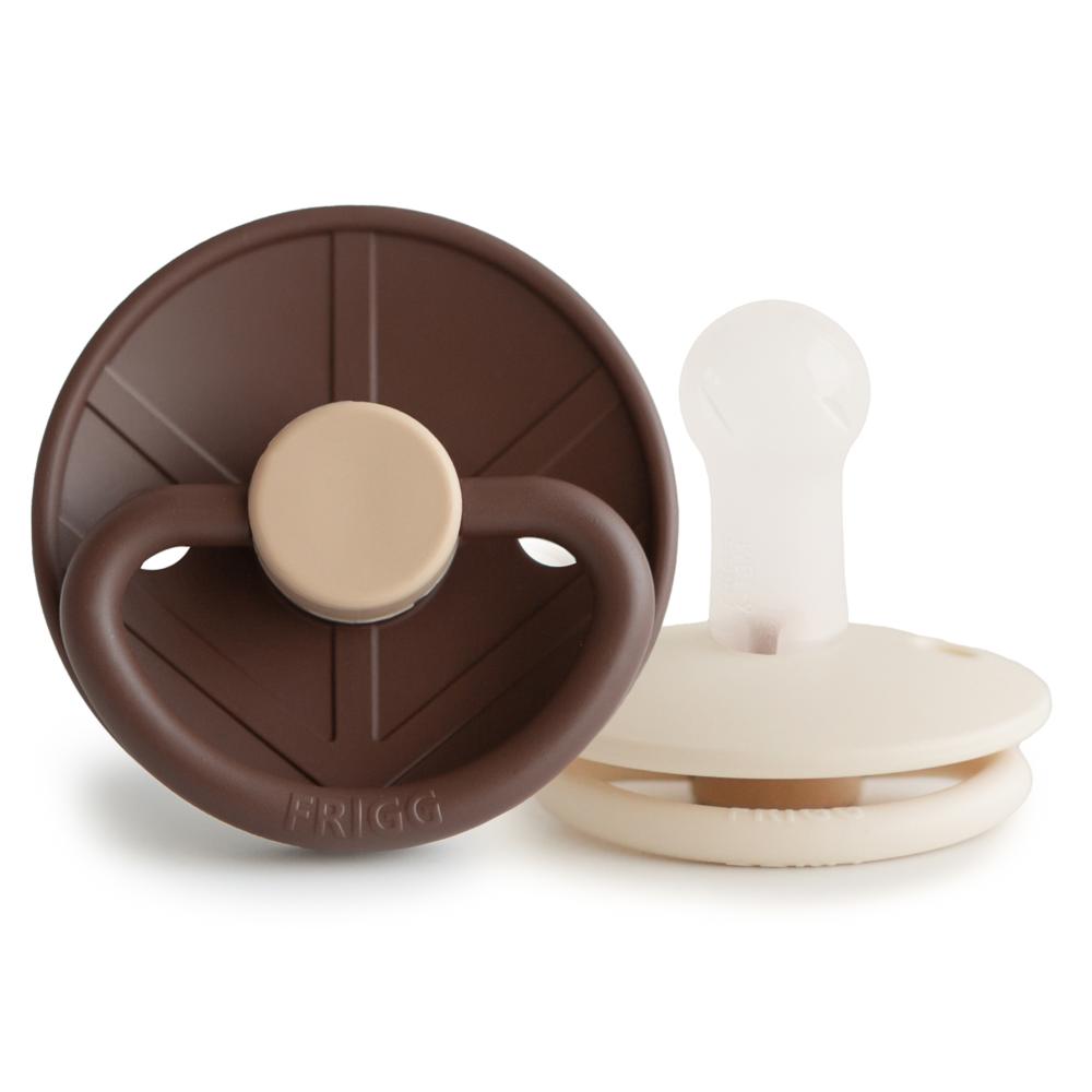 Frigg - Little Viking Silicone Baby Pacifier Size 2 - Cocoa/Cream (Pack of 2)