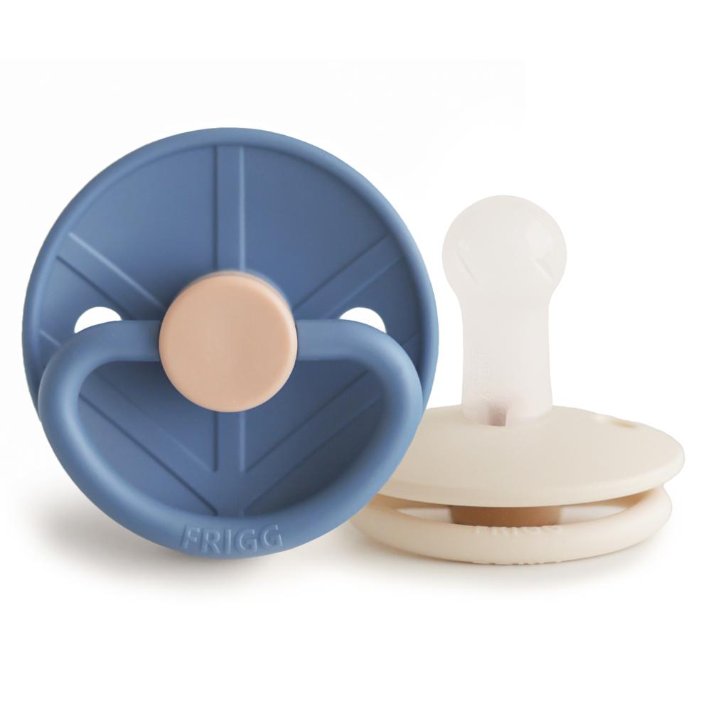 Frigg - Little Viking Silicone Baby Pacifier Size 2 - Ocean View/Cream (Pack of 2)