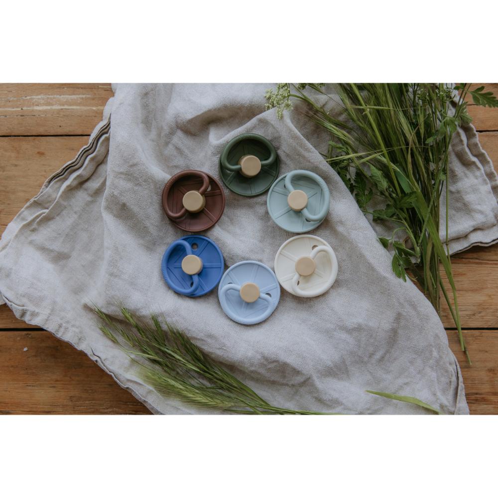Frigg - Little Viking Silicone Baby Pacifier Size 2 - Ocean View/Cream (Pack of 2)