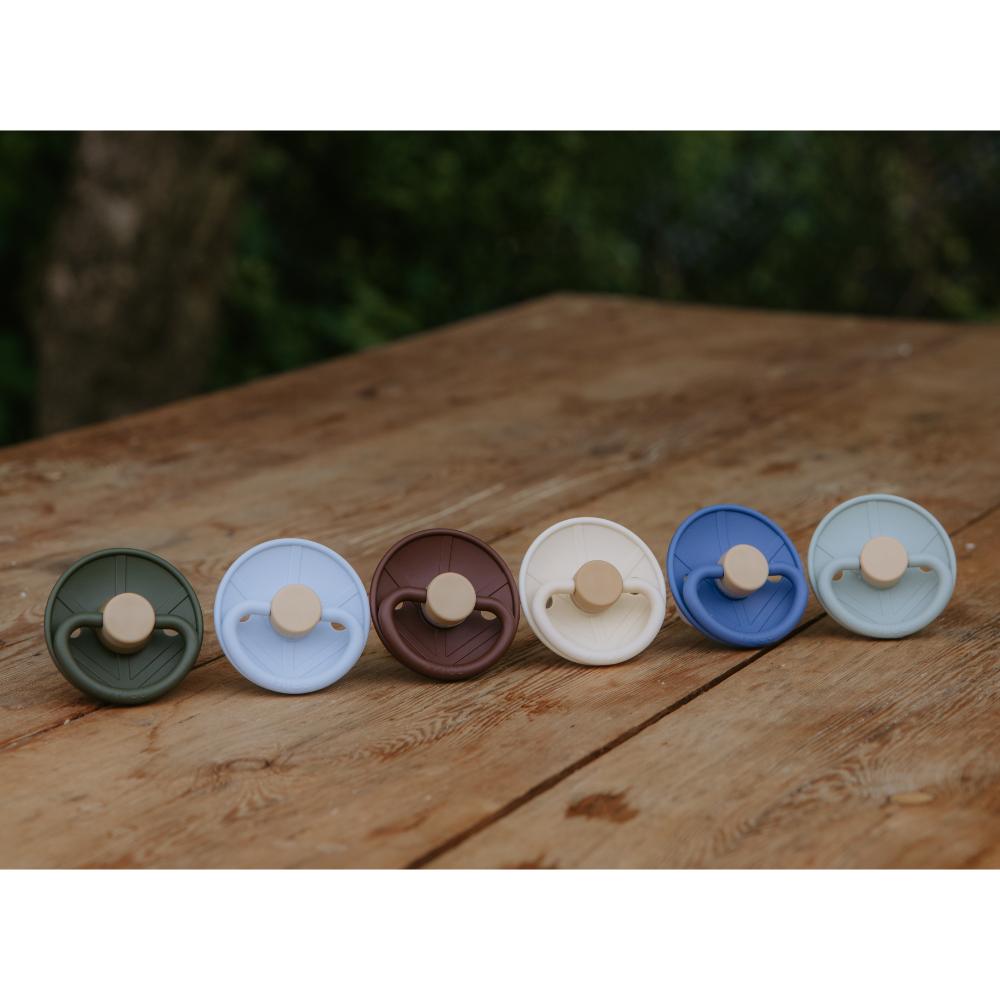 Frigg - Little Viking Silicone Baby Pacifier Size 2 - Ocean View/Cream (Pack of 2)