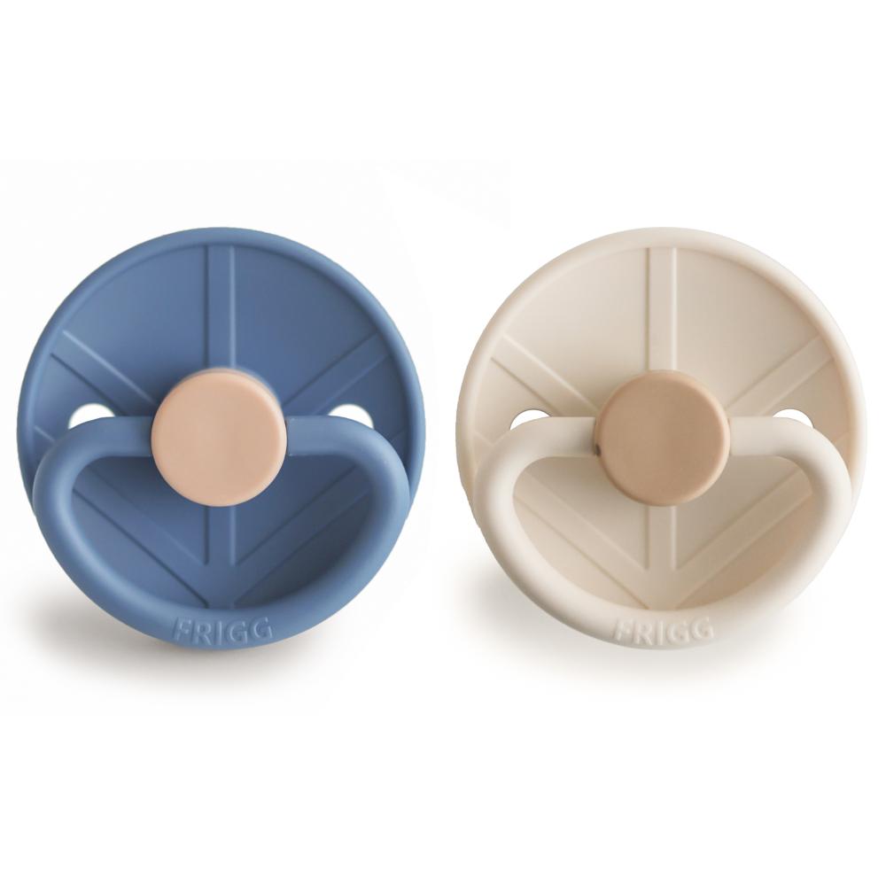 Frigg - Little Viking Silicone Baby Pacifier Size 2 - Ocean View/Cream (Pack of 2)