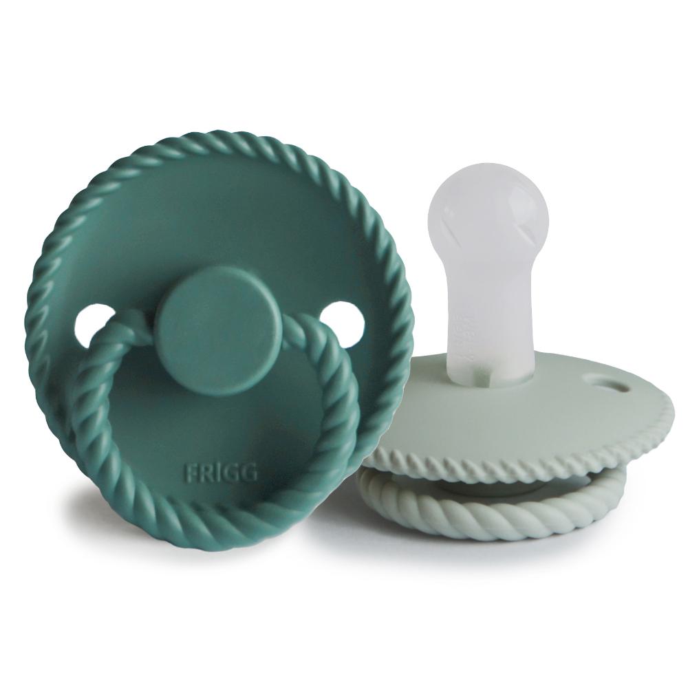 Frigg - Rope Silicone Baby Pacifier Size 2 - Sage/Vintage green (Pack of 2)