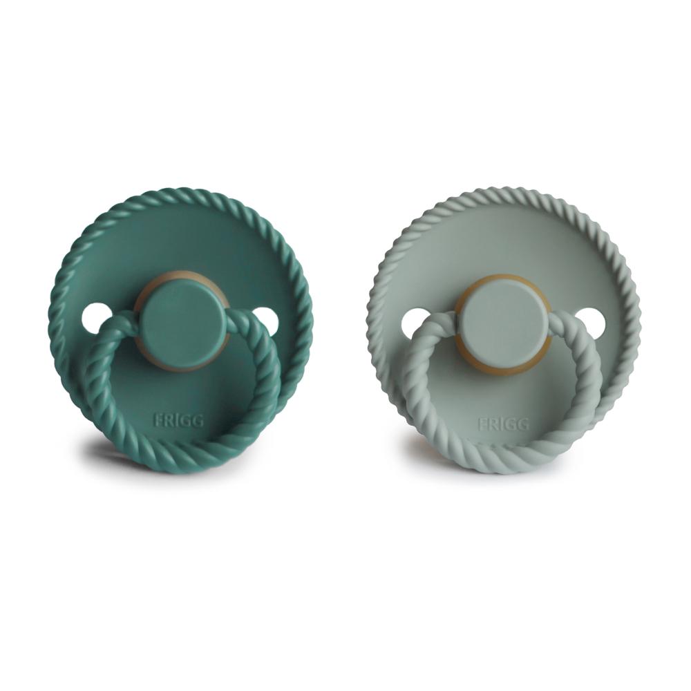 Frigg - Rope Silicone Baby Pacifier Size 2 - Sage/Vintage green (Pack of 2)
