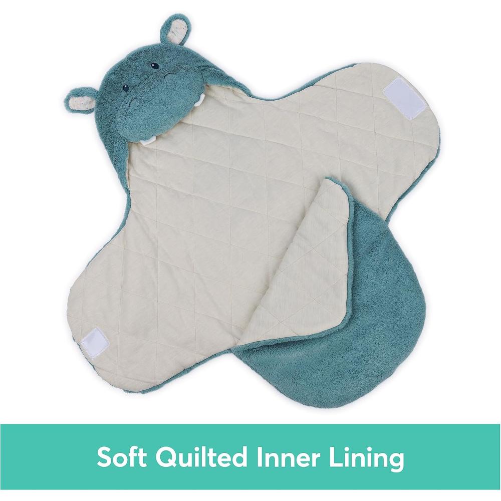 GUND - Oh So Snuggly Blanket Wrap Hippo - Blue/Cream - Newborn