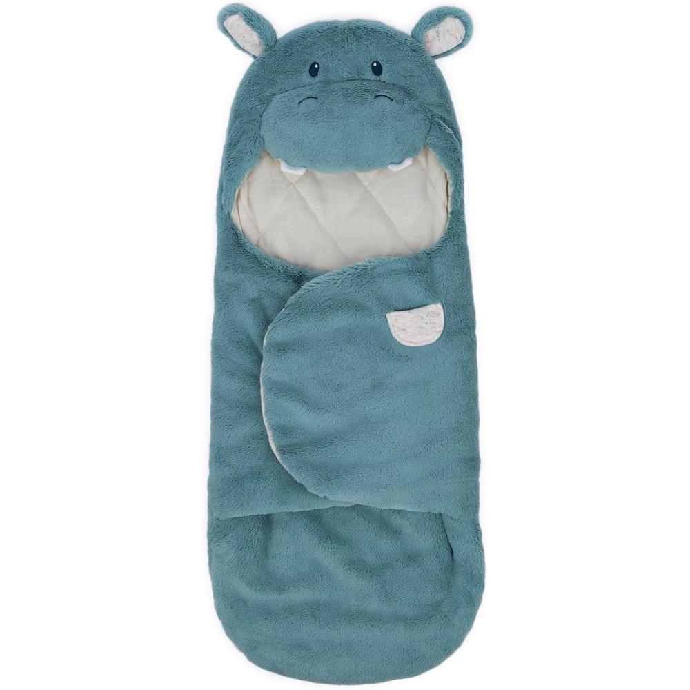 GUND - Oh So Snuggly Blanket Wrap Hippo - Blue/Cream - Newborn