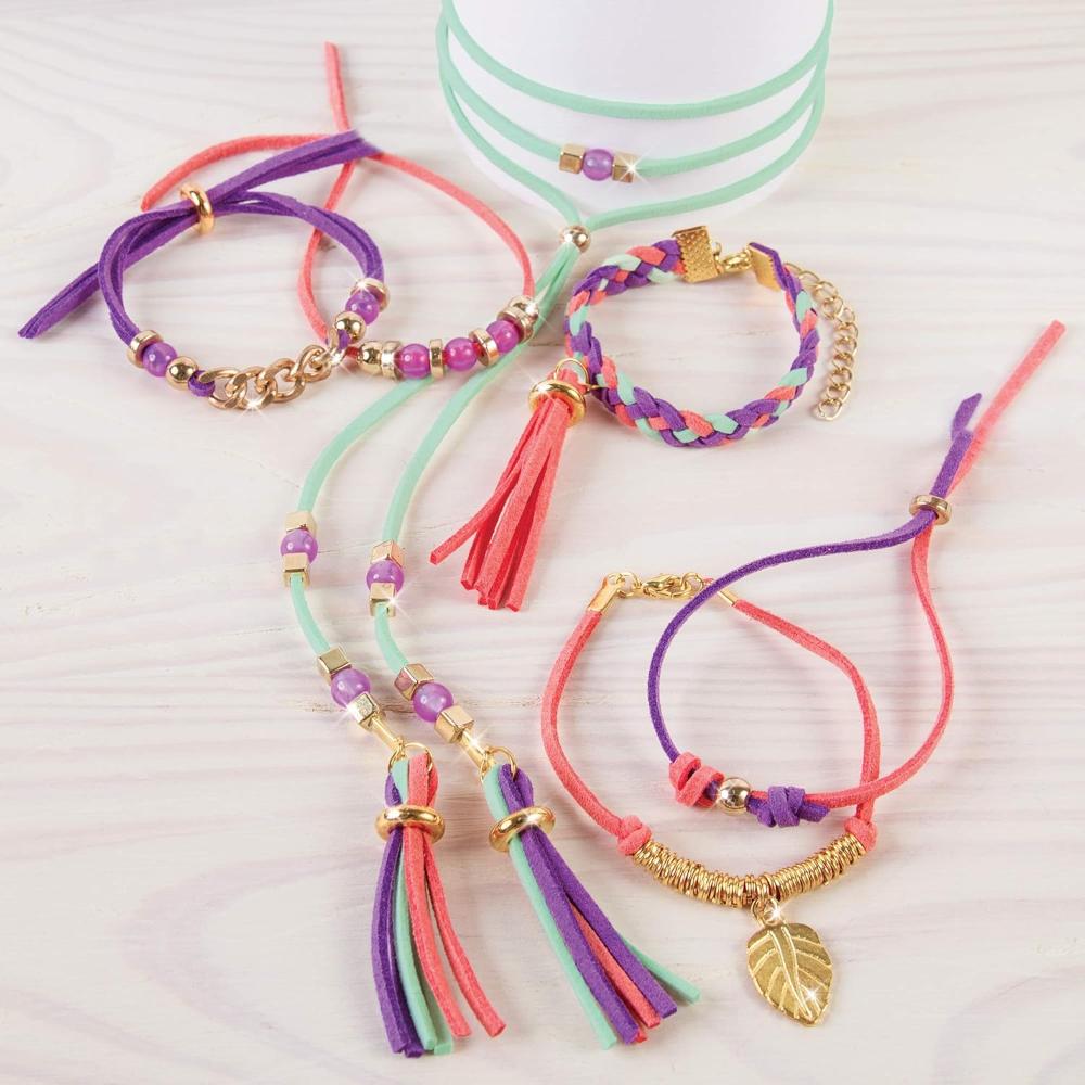 Make It Real - Gold Link Suede Bracelets - Ages 8+ Years