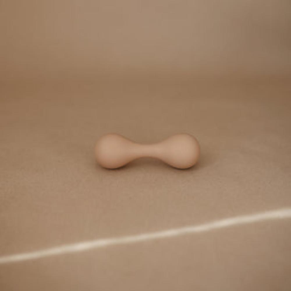 Mushie - Silicone Baby Rattle Toy - Natural
