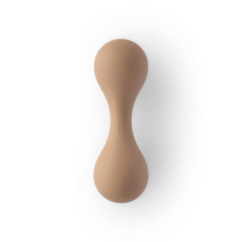 Mushie - Silicone Baby Rattle Toy - Natural