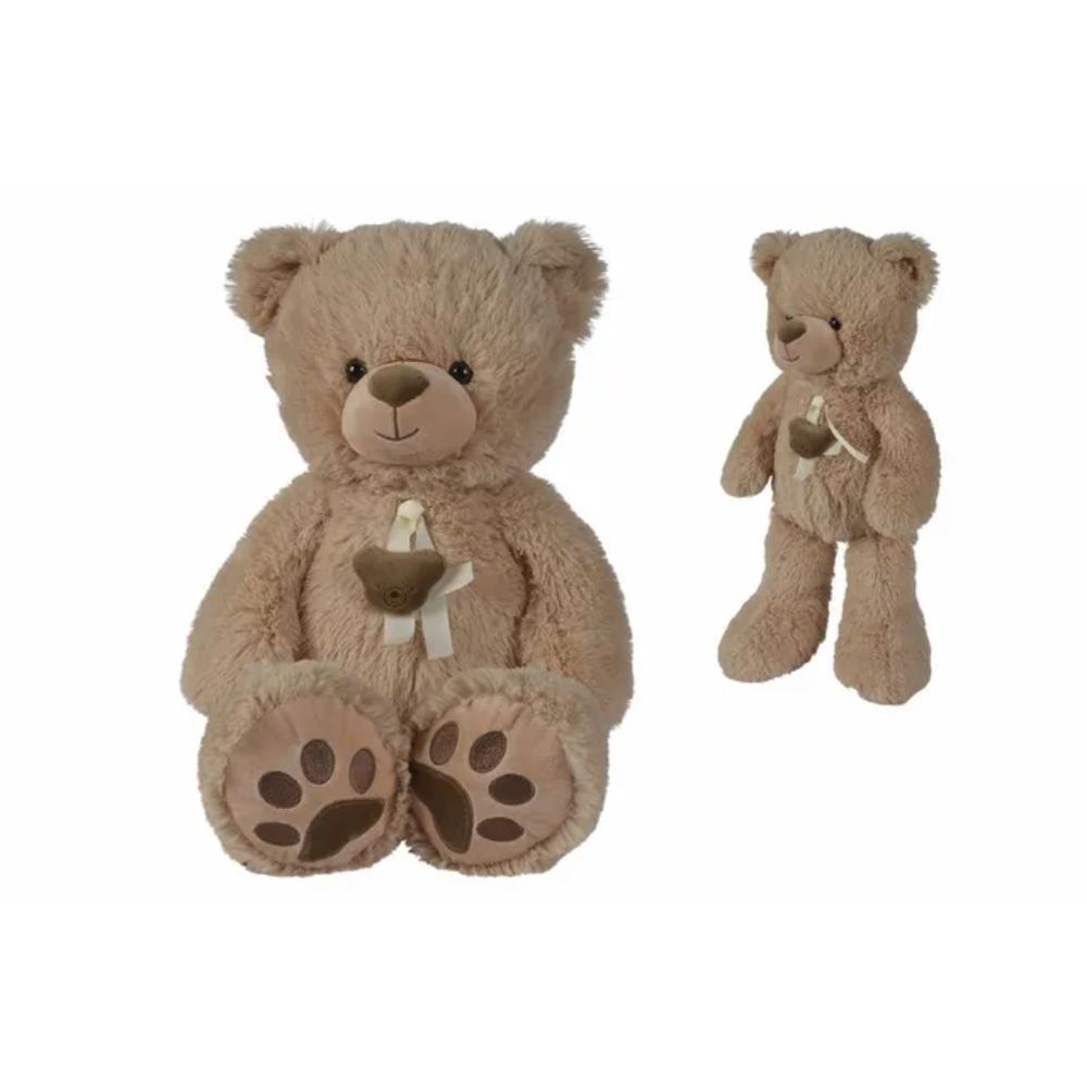 Nicotoy - Bear With Ribbon Head Plush Toy - Beige - 55cm