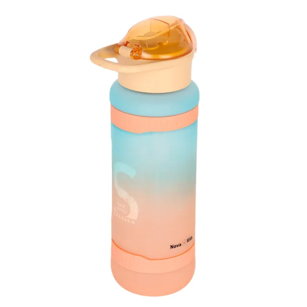 Nova Kids - Water Bottle 1000ml with Straw- Orange