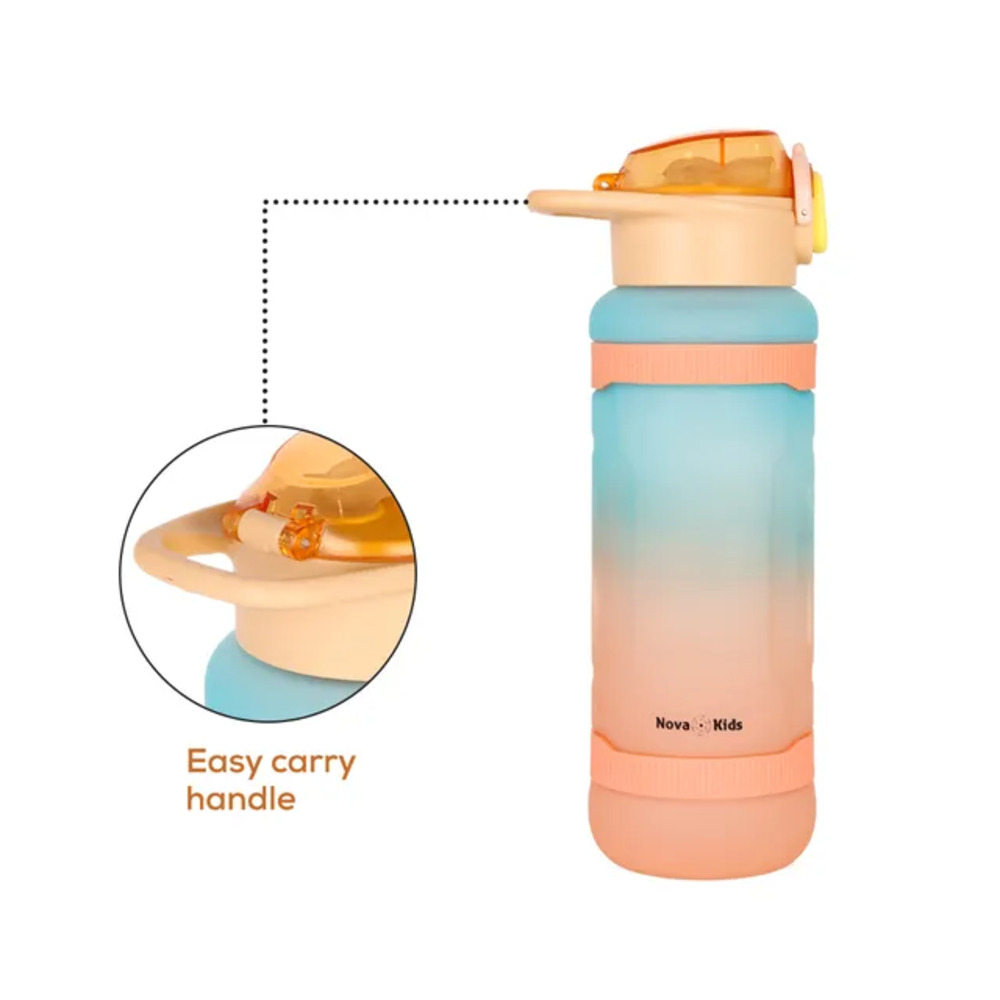 Nova Kids - Water Bottle 1000ml with Straw- Orange