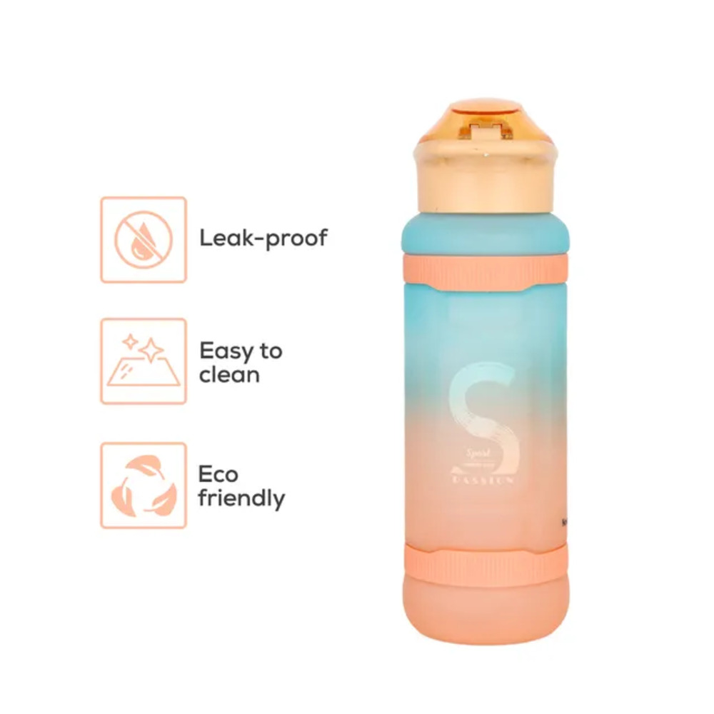 Nova Kids - Water Bottle 1000ml with Straw- Orange