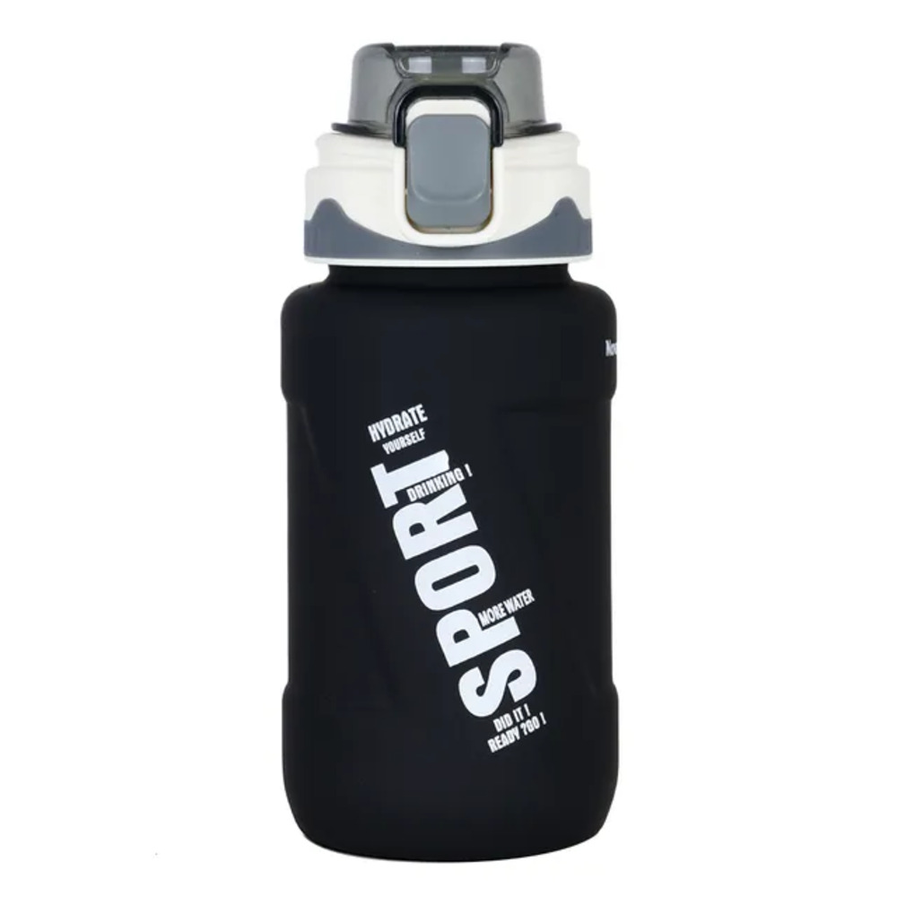 Nova Kids - Water Bottle 550ml with Straw - Black