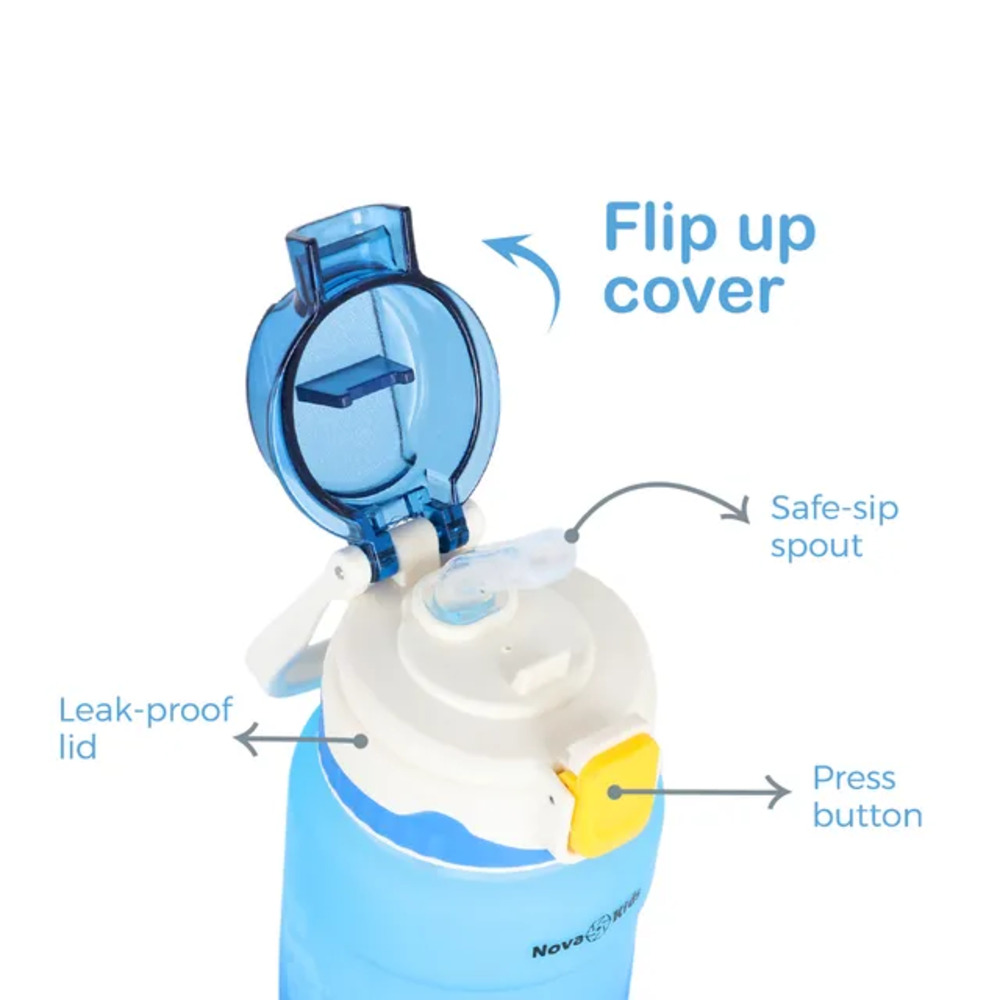 Nova Kids - Water Bottle 550ml with Straw - Blue