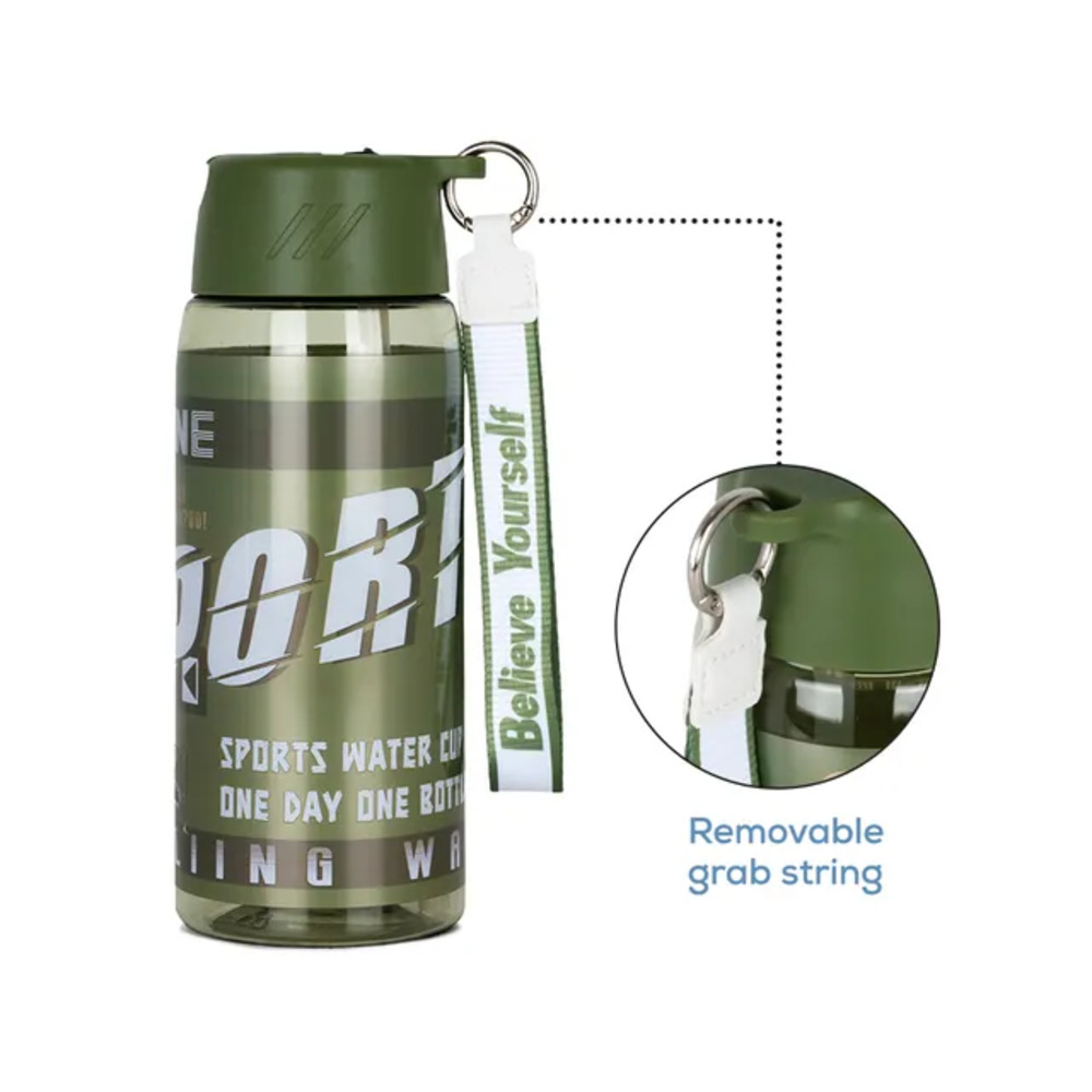 Nova Kids - Water Bottle 750ml with Grab String - Green