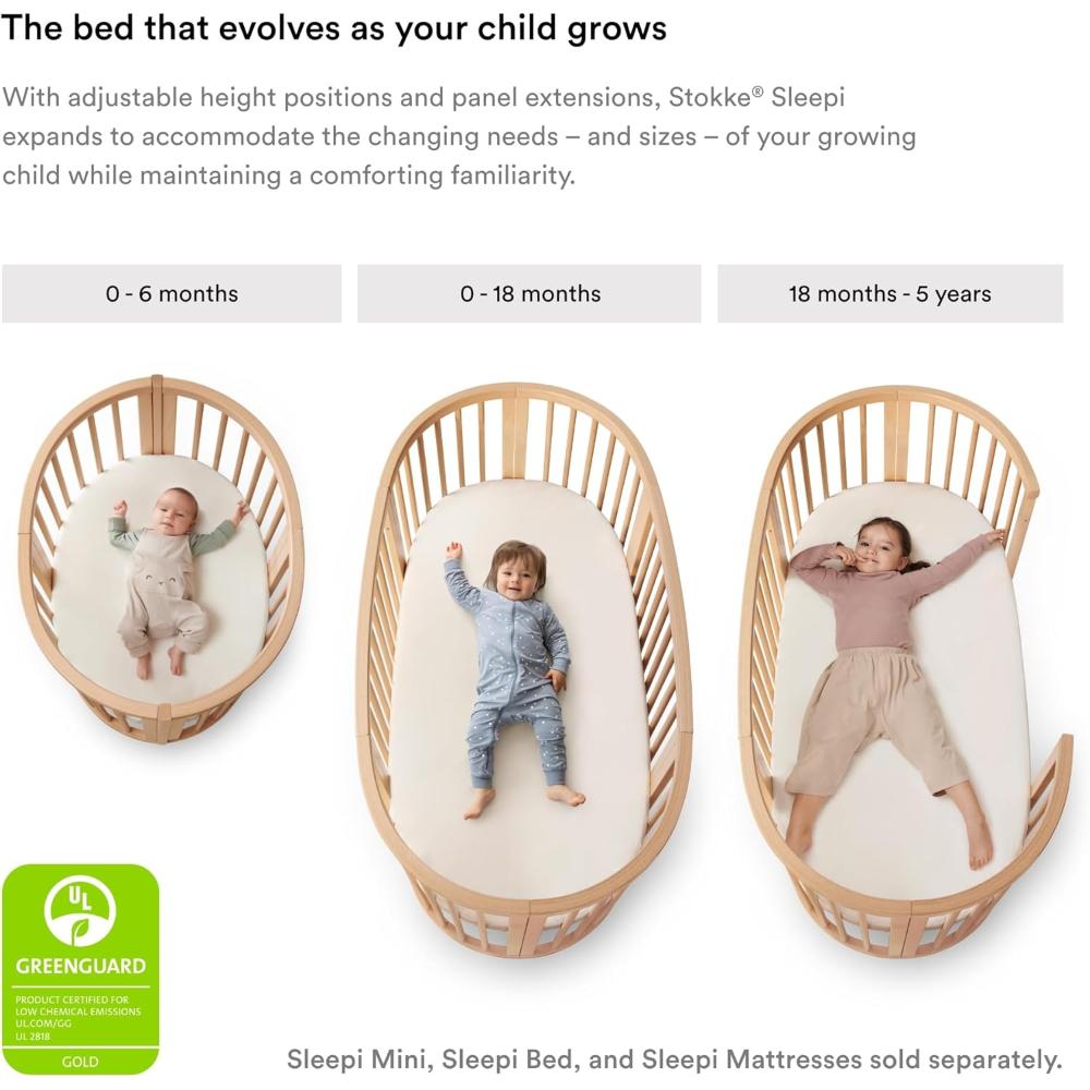 Stokke - Sleepi Mini Fitted Sheet - Dots Sage