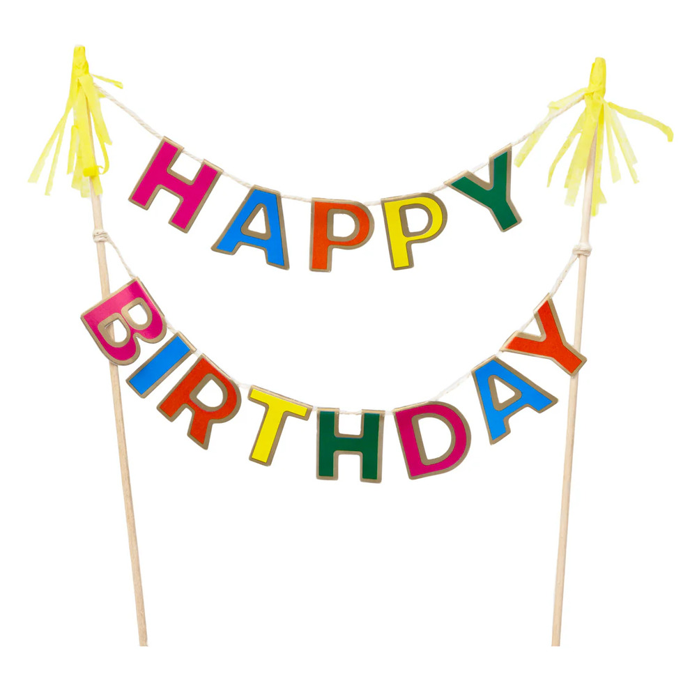 Talking Tables - Birthday Brights Cake Topper - 18Cm - 1Pcs - Fsc