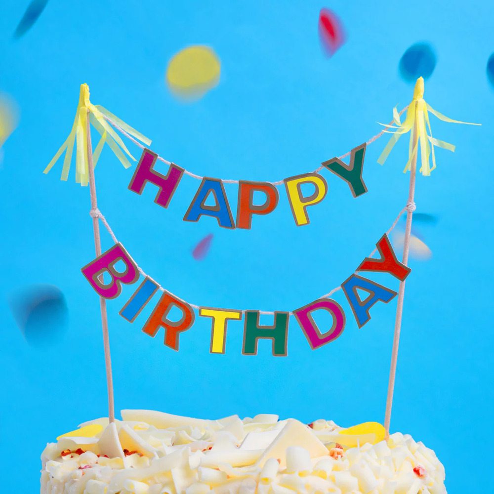 Talking Tables - Birthday Brights Cake Topper - 18Cm - 1Pcs - Fsc