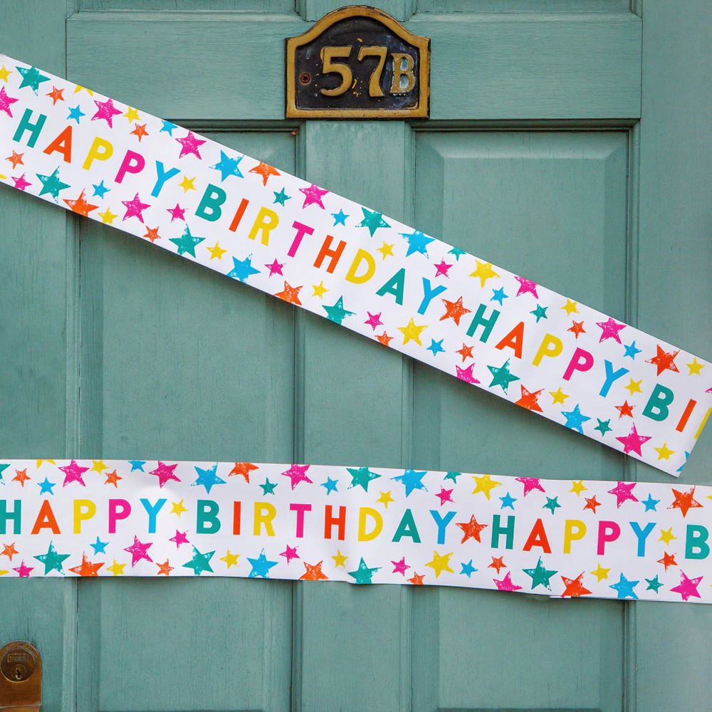 Talking Tables - Birthday Brights Star Paper Banner - 1M - 2Pcs