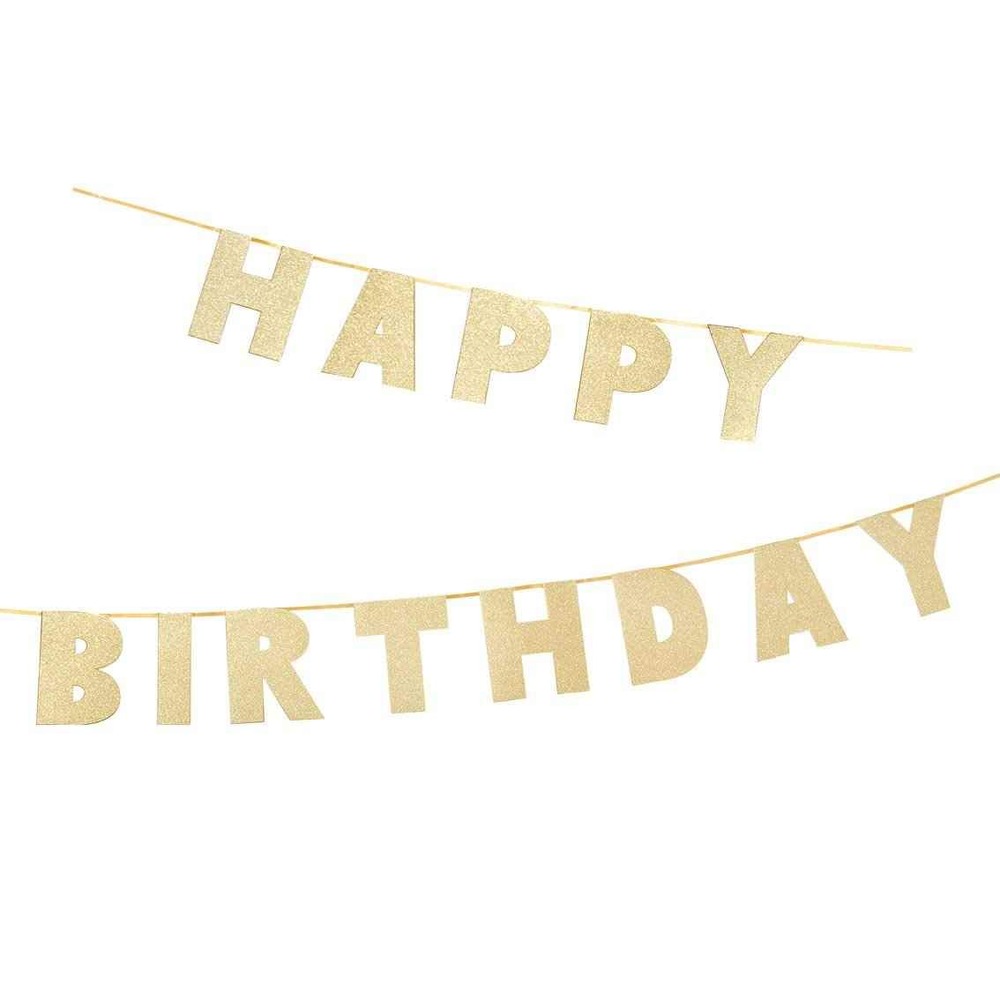 Talking Tables - Luxe Gold Happy Birthday Garland - 3M