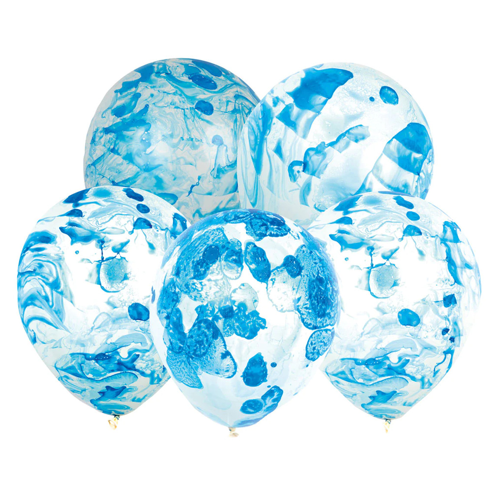 Talking Tables - Marble Balloons Blue - 30Cm - 5 Pack