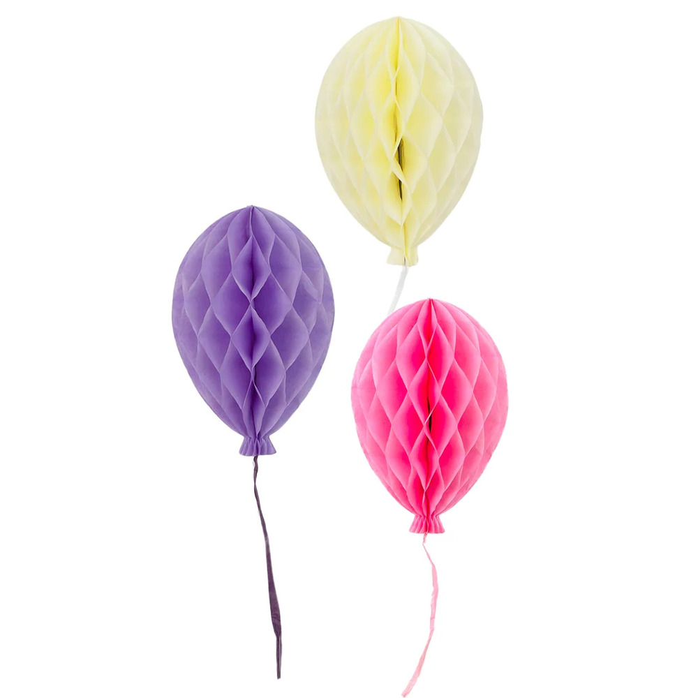 Talking Tables - Pink Balloon Honeycombs - 3Pcs