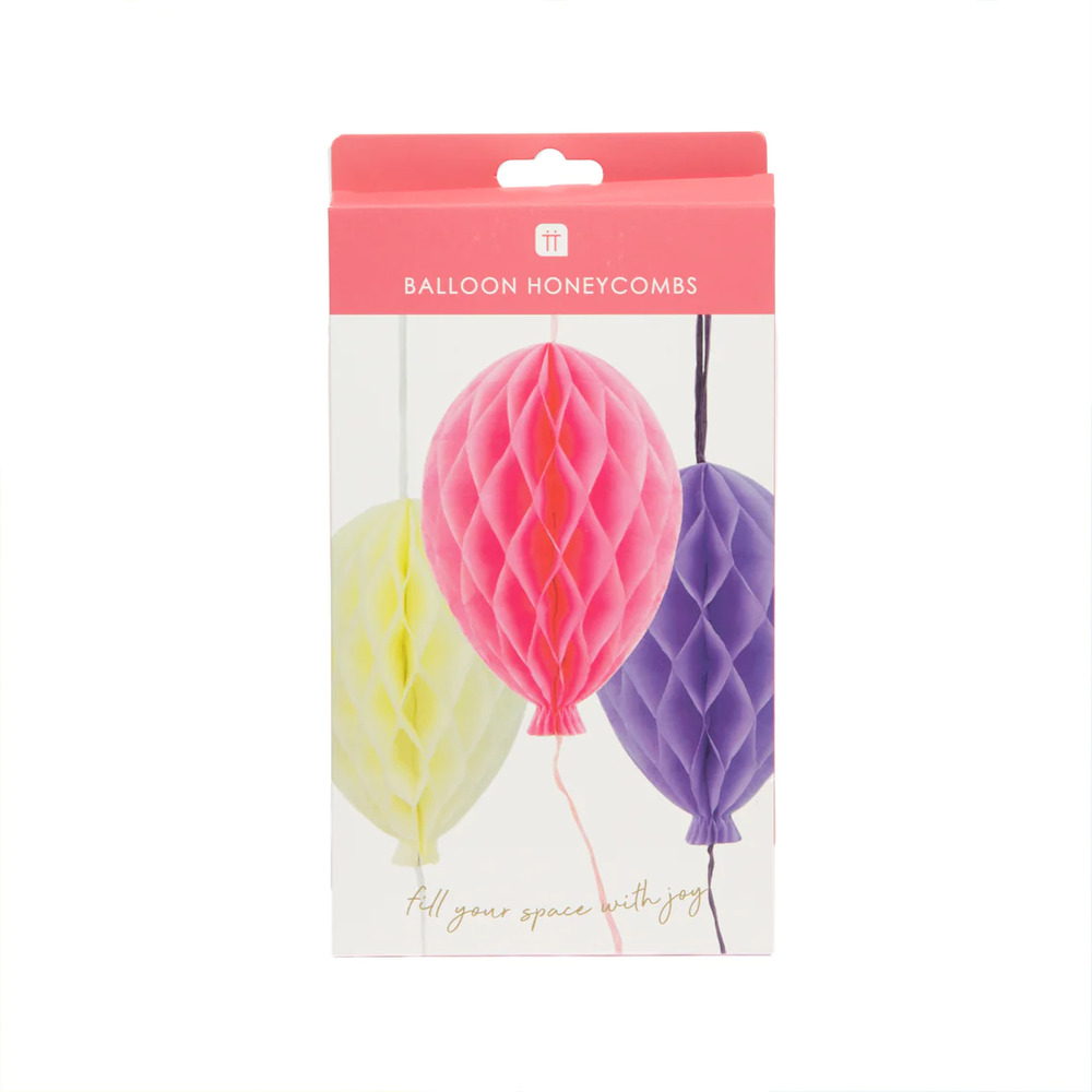 Talking Tables - Pink Balloon Honeycombs - 3Pcs