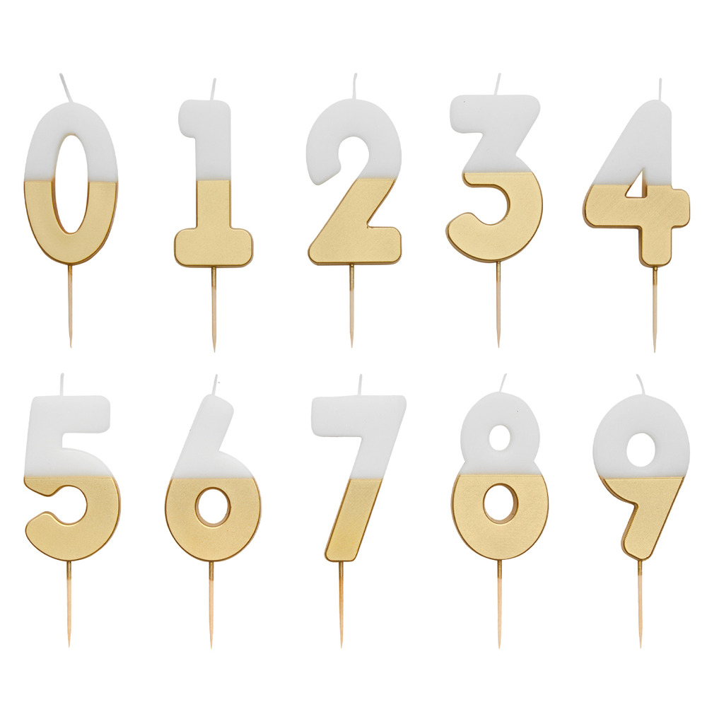 Talking Tables - We Heart Birthdays Number Candle 0 - Gold