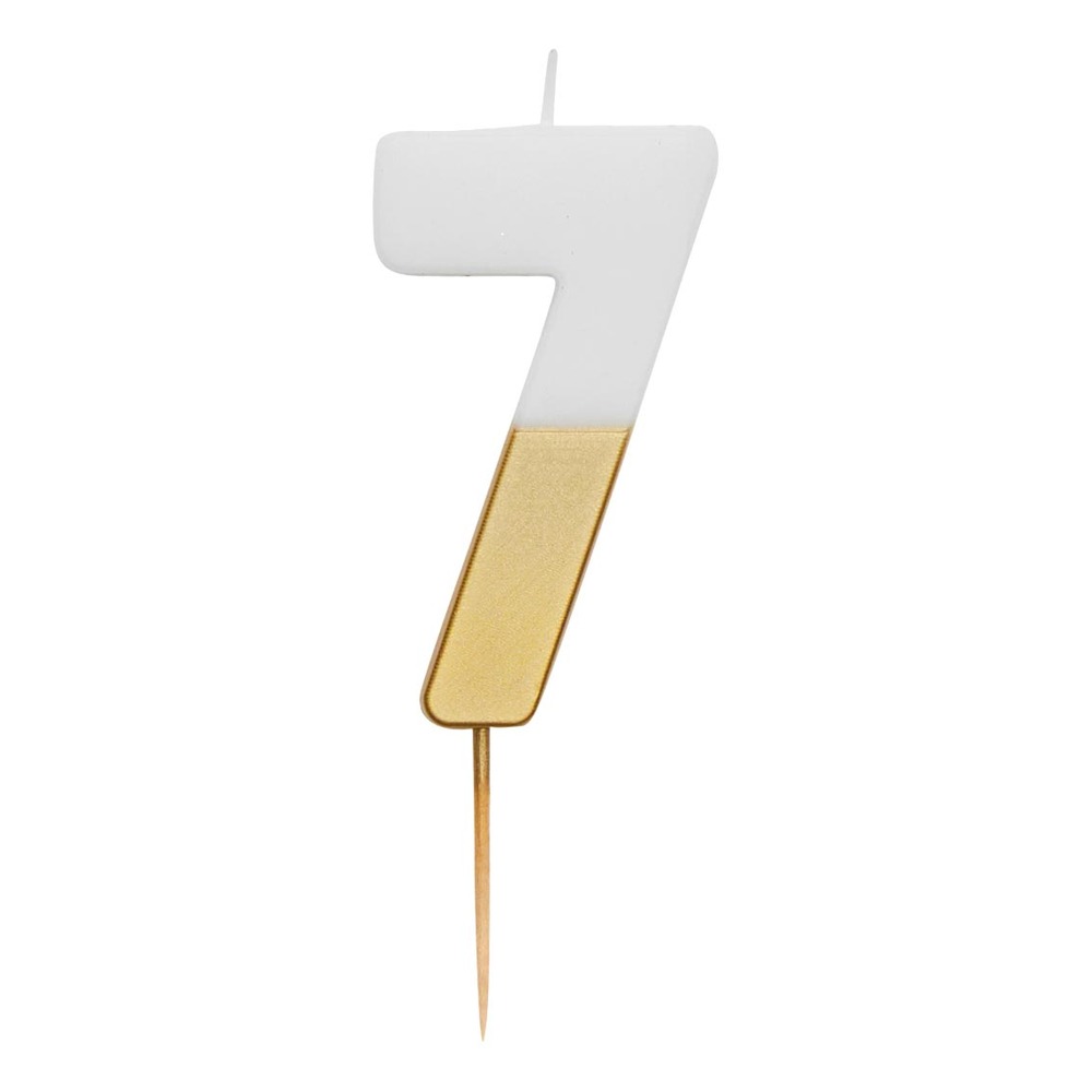 Talking Tables - We Heart Birthdays Number Candle 7 - Gold