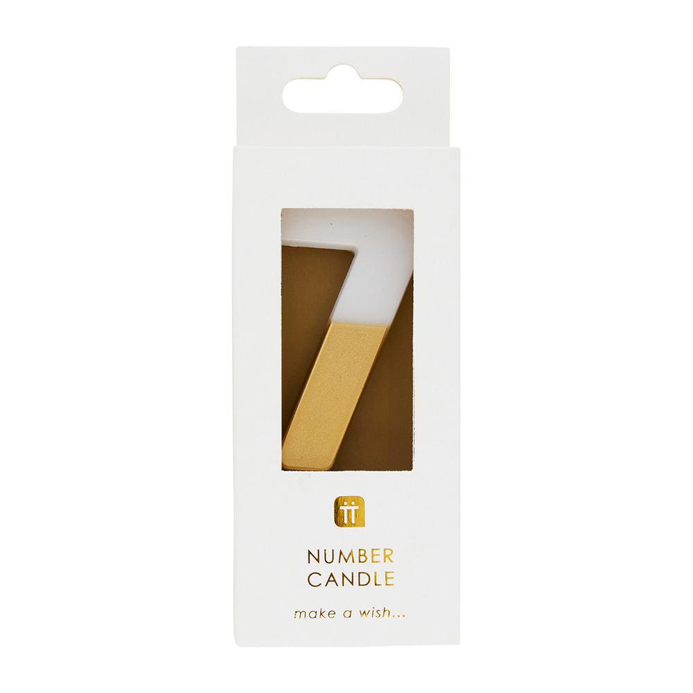 Talking Tables - We Heart Birthdays Number Candle 7 - Gold