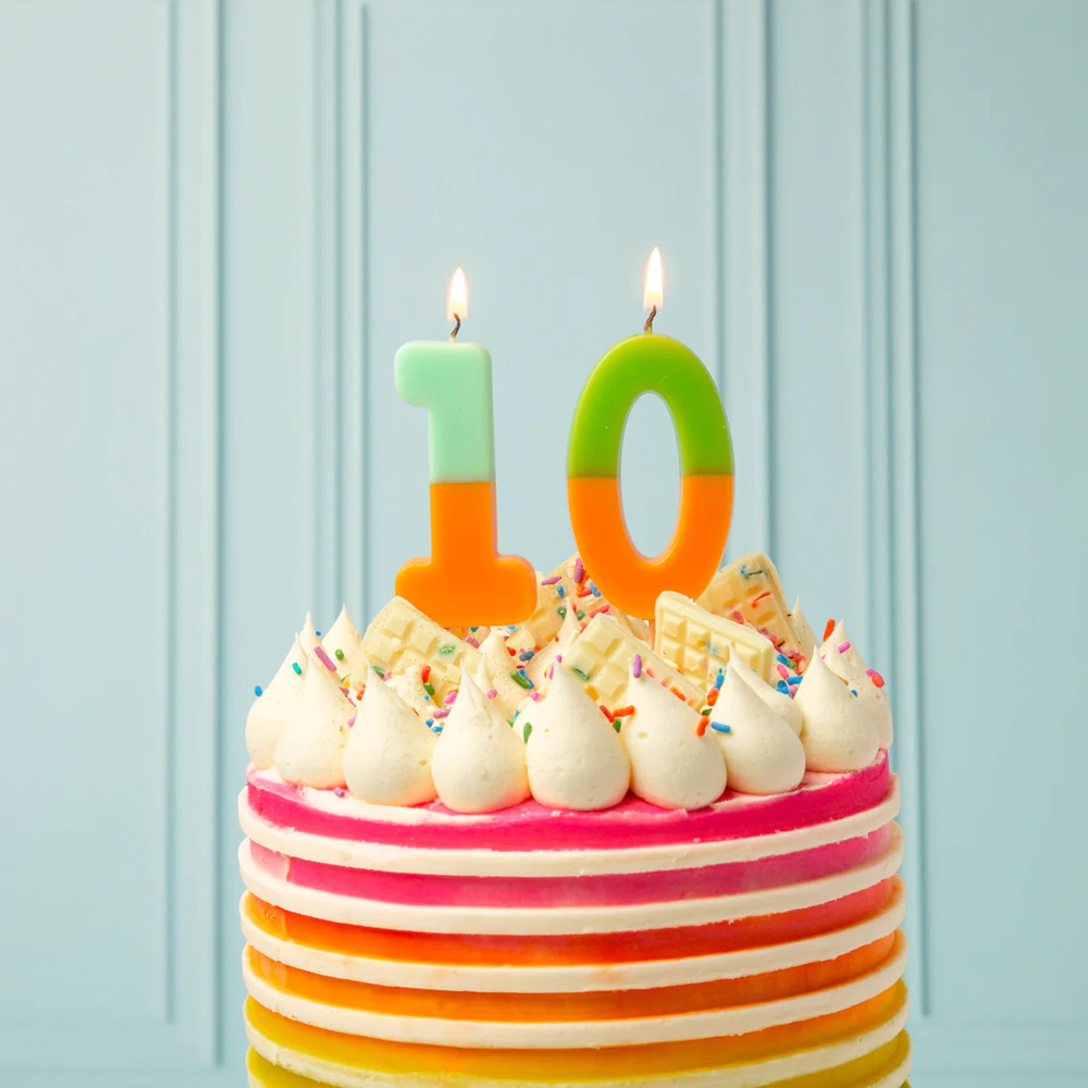 Talking Tables - We Heart Birthdays Orange Candle - 0