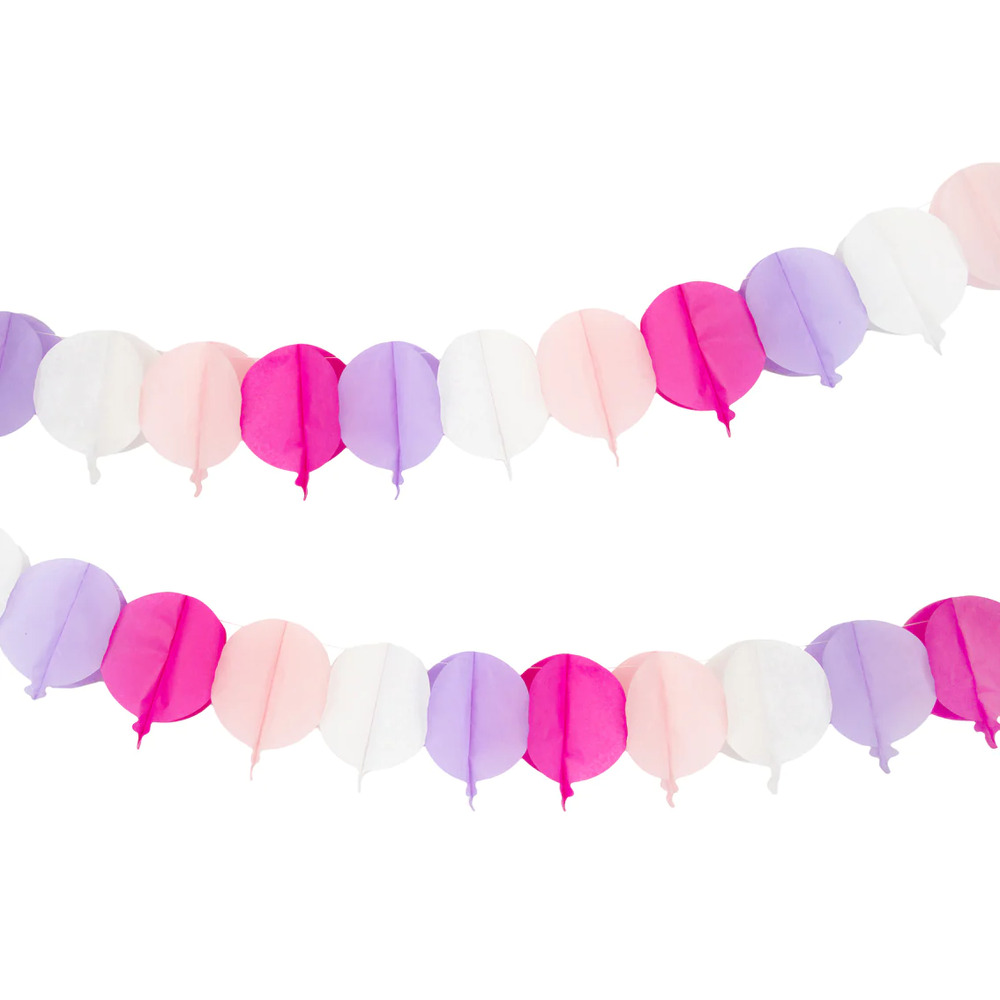 Talking Tables - We Heart Pink - Honeycomb Balloon Paper Garland - 3M - 3Pcs