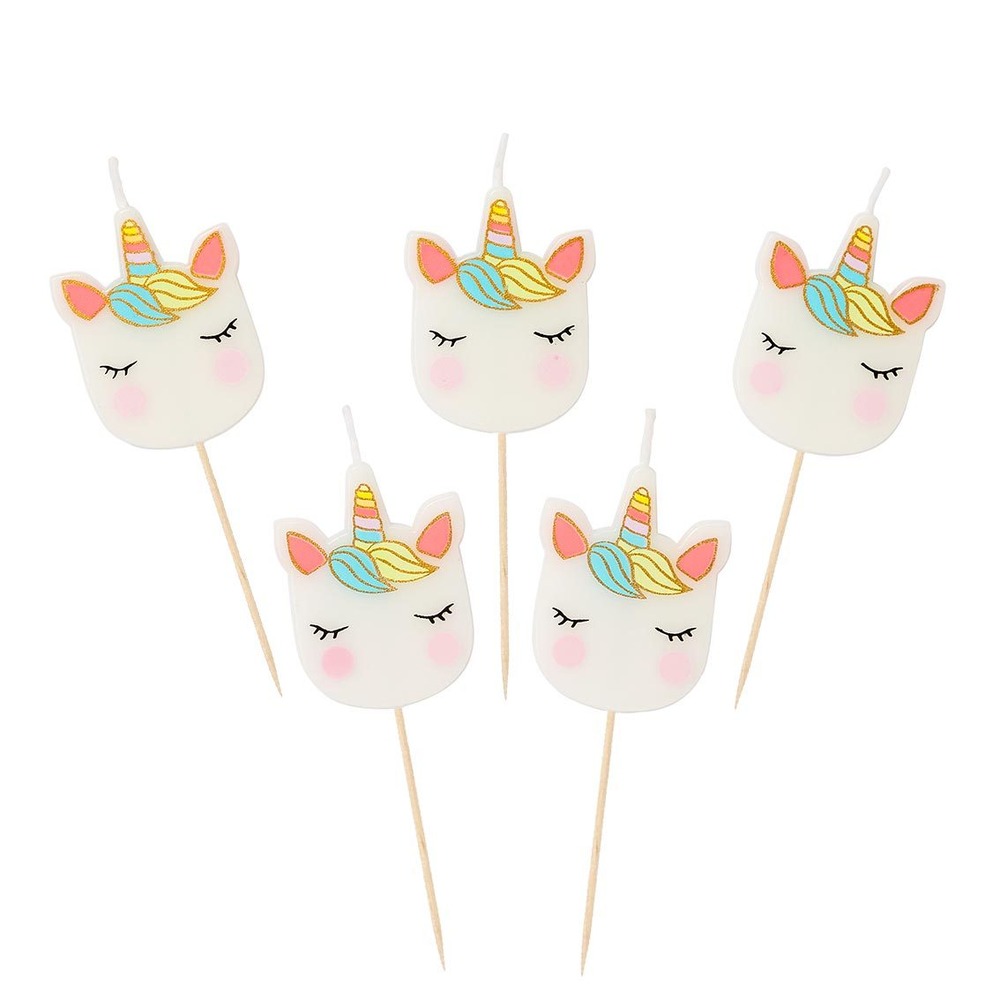 Talking Tables - We Heart Unicorn Shaped Candles - 5Pcs