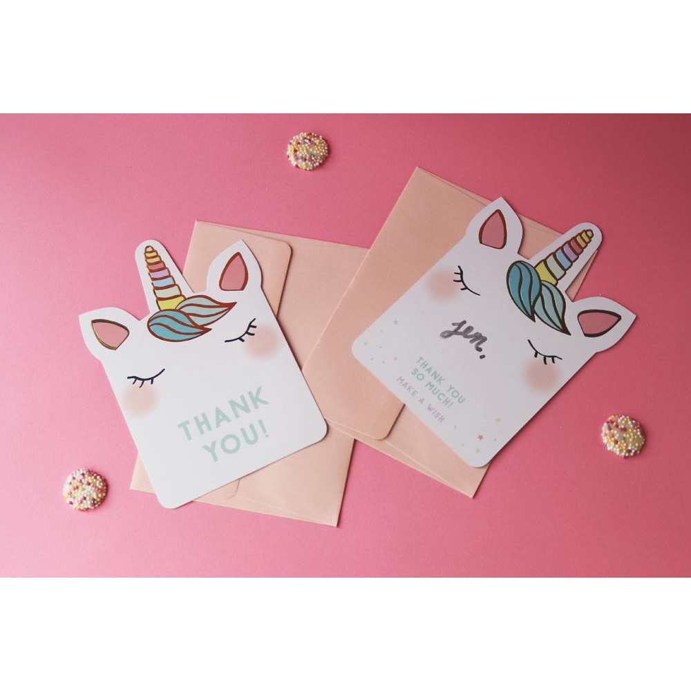 Talking Tables - We Heart Unicorn Thank You Cards - 8Pcs