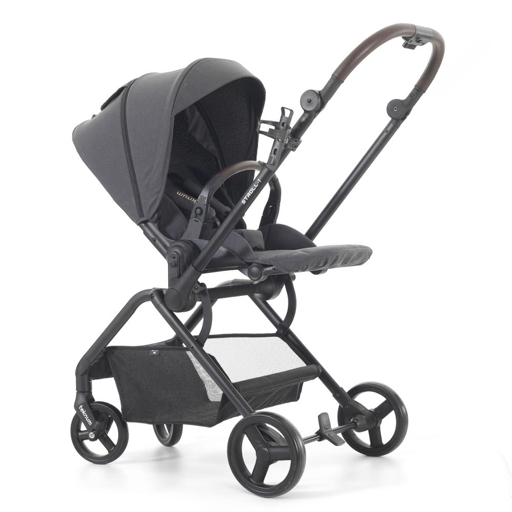 Teknum STROLL 1 Grey Travel System - Reversible Stroller & Compacto Baby Car Seat, Easy Fold, Multi-Recline, 0m+