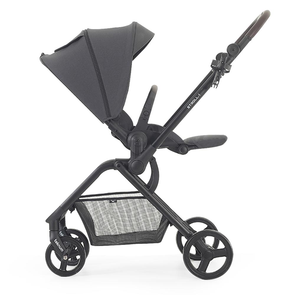 Teknum STROLL 1 Grey Travel System - Reversible Stroller & Compacto Baby Car Seat, Easy Fold, Multi-Recline, 0m+