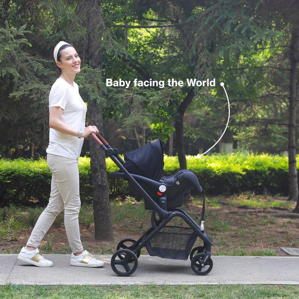 Teknum STROLL 1 Grey Travel System - Reversible Stroller & Compacto Baby Car Seat, Easy Fold, Multi-Recline, 0m+
