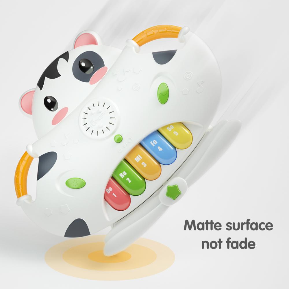 Tumama Kids - 2-in-1 Interactive Cow Piano With Shape Sorter