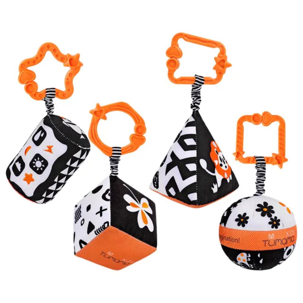 Tumama Kids - Hanging Rattle Set - Black/White (4Pcs)