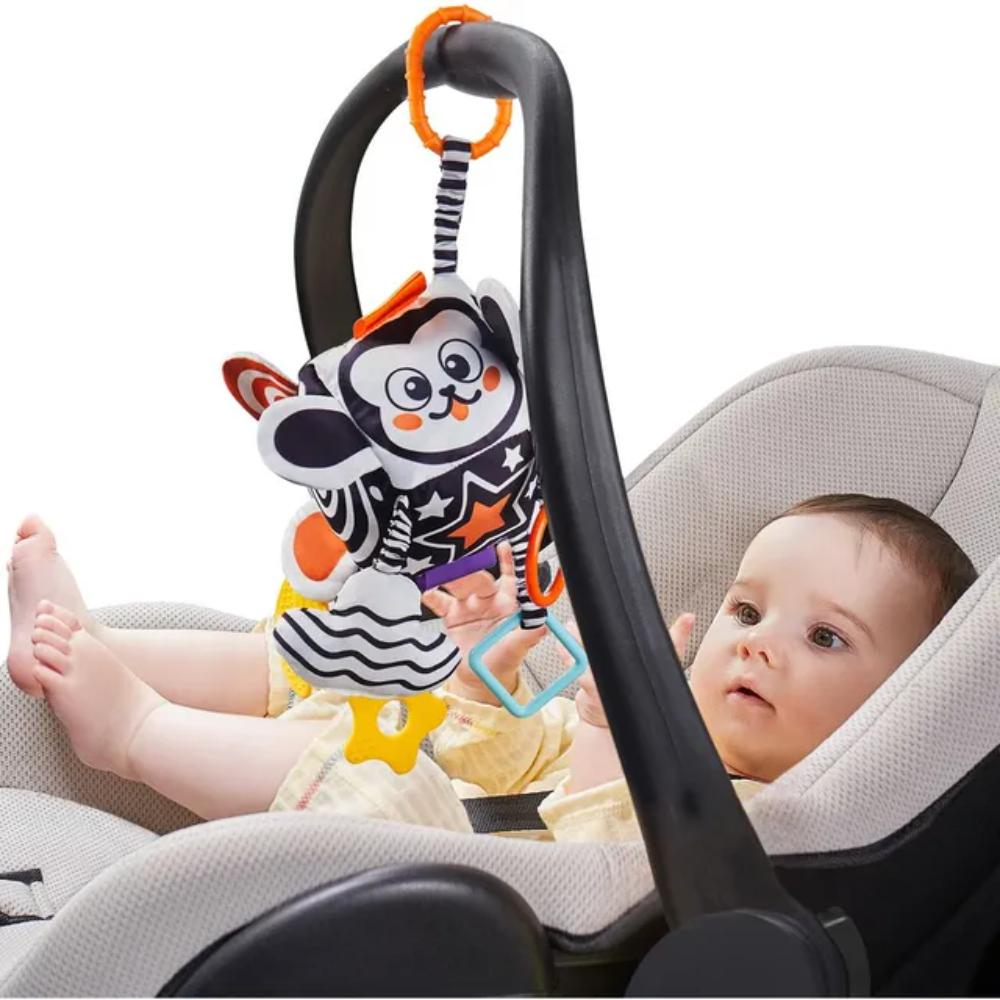 Tumama Kids - Sensory 6-side Square Cube Hanging Rattle Toy W/ Teether