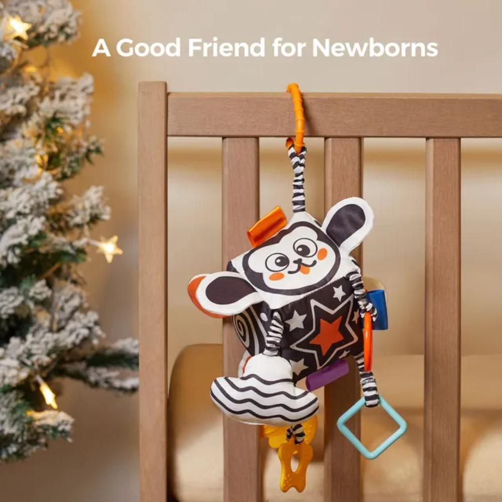 Tumama Kids - Sensory 6-side Square Cube Hanging Rattle Toy W/ Teether