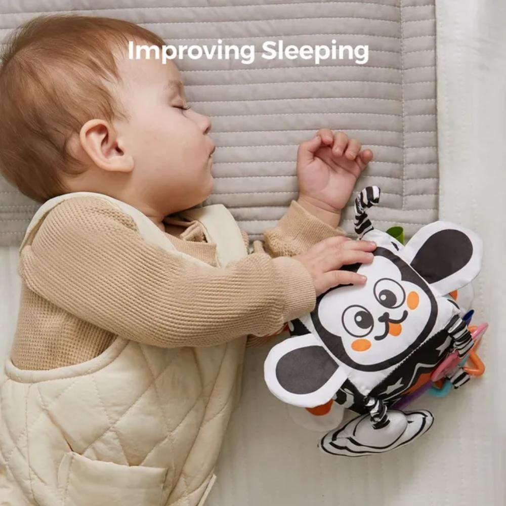 Tumama Kids - Sensory 6-side Square Cube Hanging Rattle Toy W/ Teether