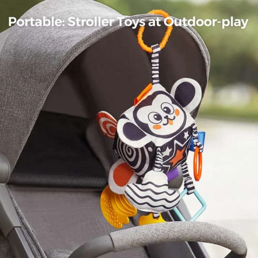 Tumama Kids - Sensory 6-side Square Cube Hanging Rattle Toy W/ Teether
