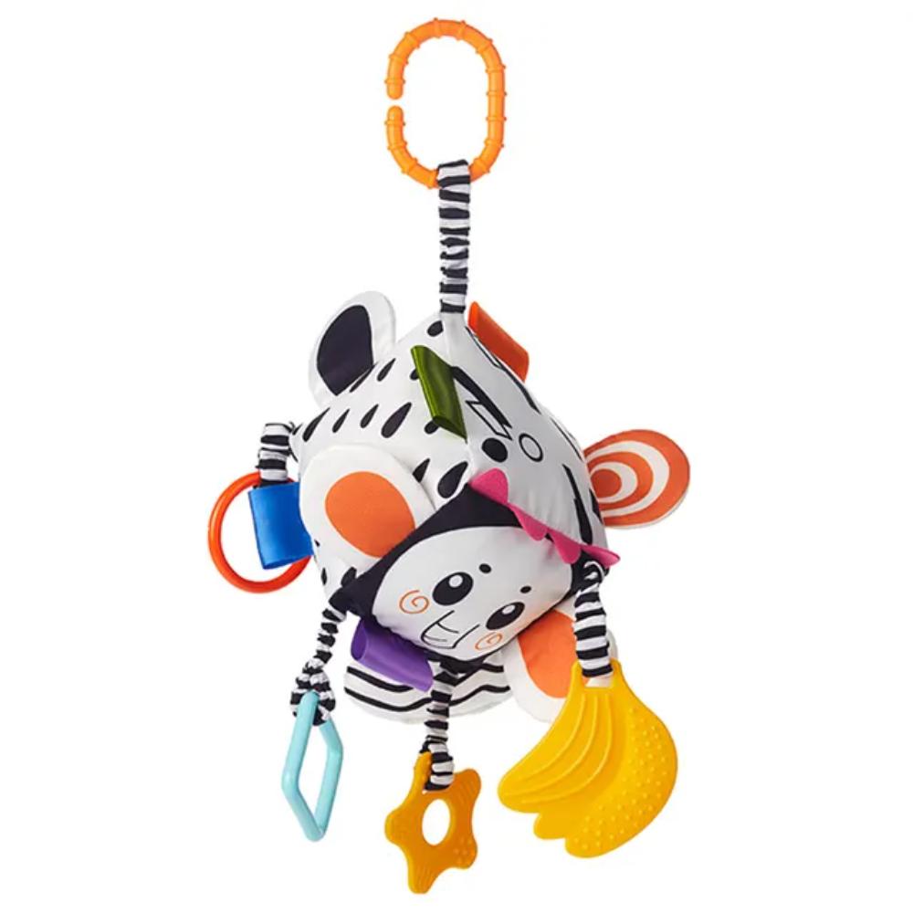 Tumama Kids - Sensory 6-side Square Cube Hanging Rattle Toy W/ Teether