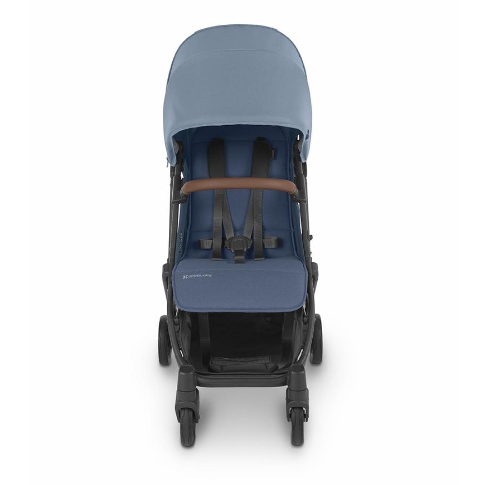 Uppababy - Charlotte Minu V2 Stroller - Coastal Blue Melange/Carbon Frame/Saddle Leather