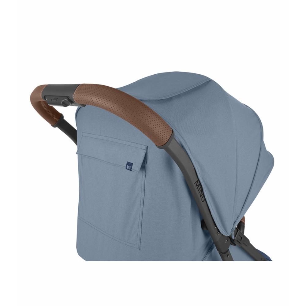 Uppababy - Charlotte Minu V2 Stroller - Coastal Blue Melange/Carbon Frame/Saddle Leather
